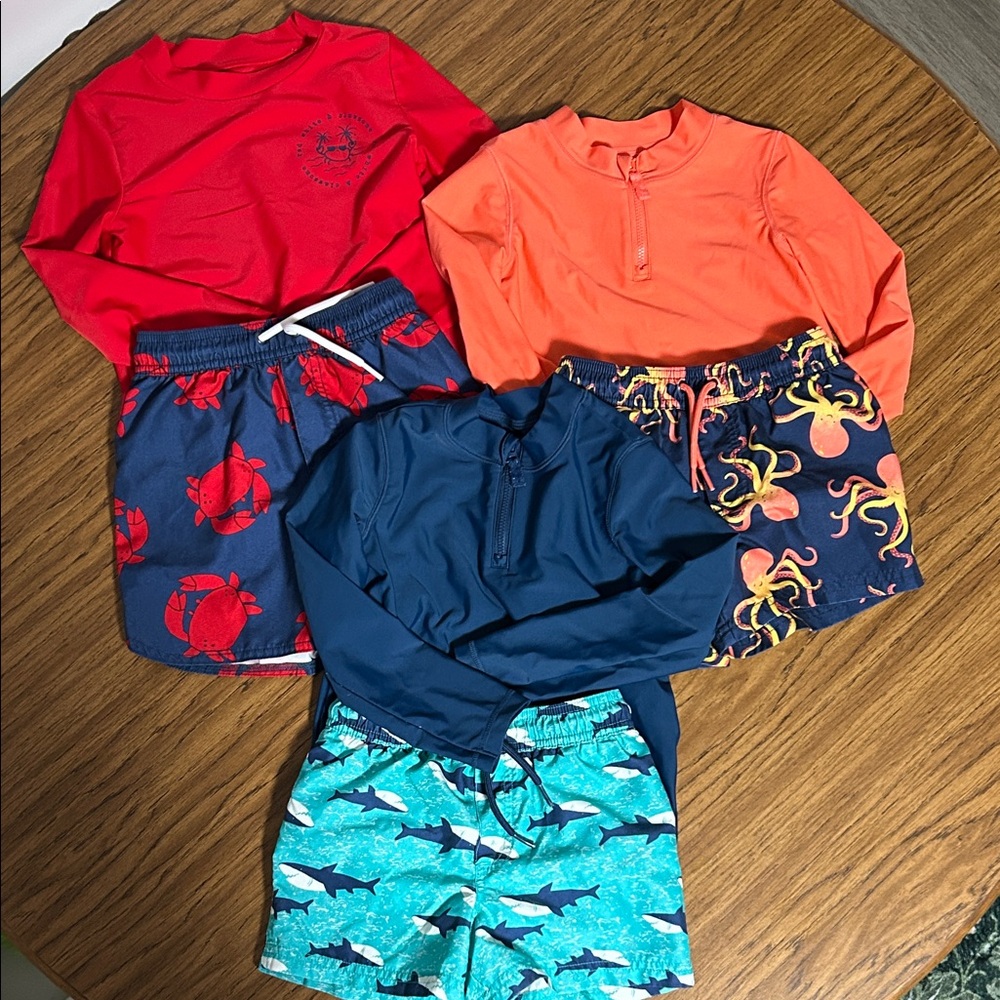 4T Carter’s Rashguards and Trunks Bundle of 3 sets